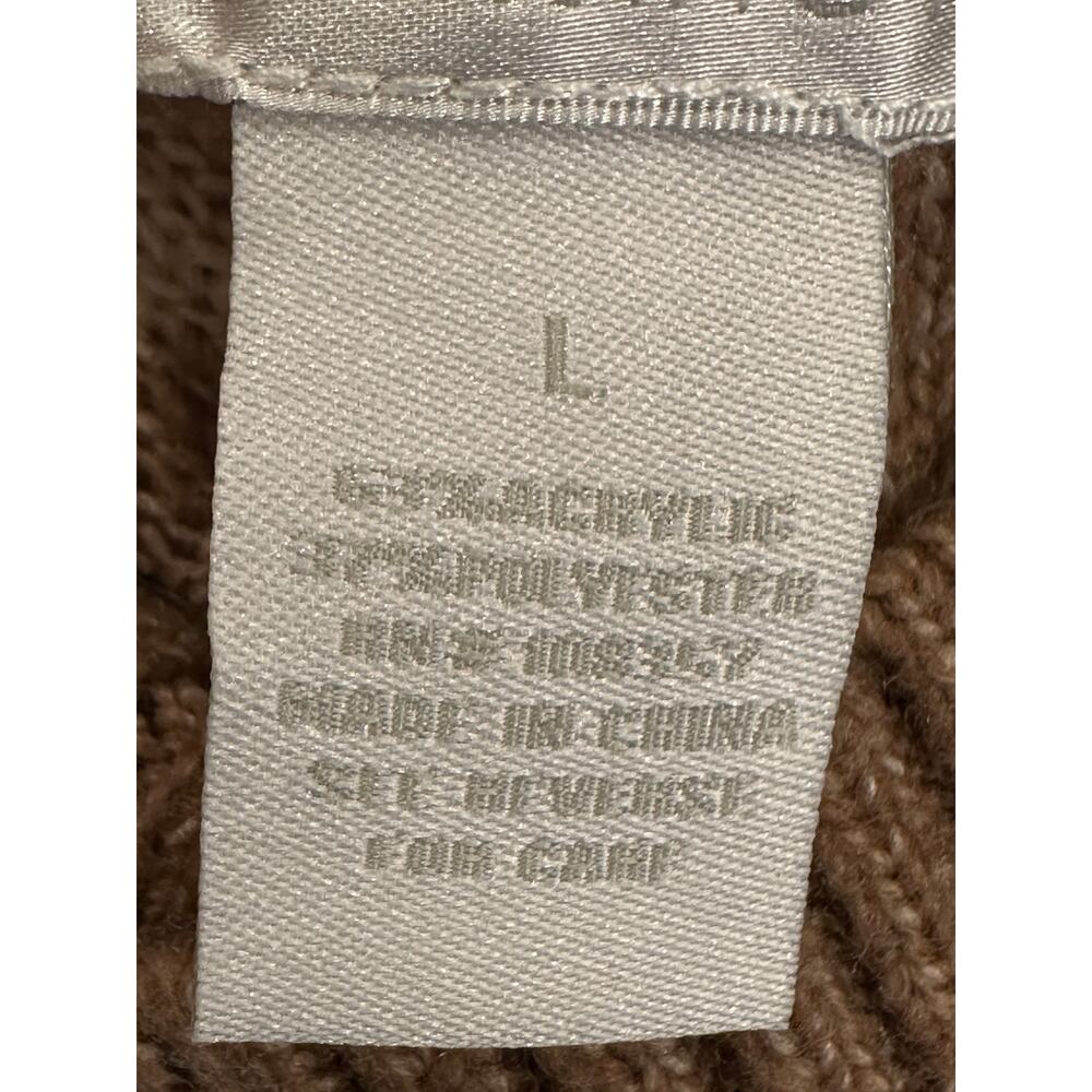Design History Ribbed Cap Sleeved Turtleneck Brown Multi L - Picture 9 of 10